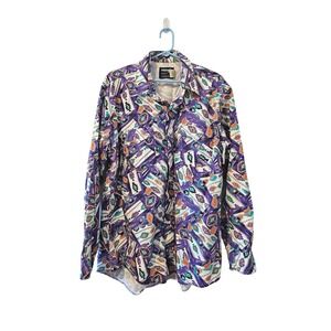 Vintage Men's Wrangler Cowboy Cut Button Up Shirt 90s Long Sleeves Sz 17 1/2x35